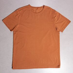Lululemon Orange Crewneck Short Sleeve Cotton Performance Stretch TShirt Mens L